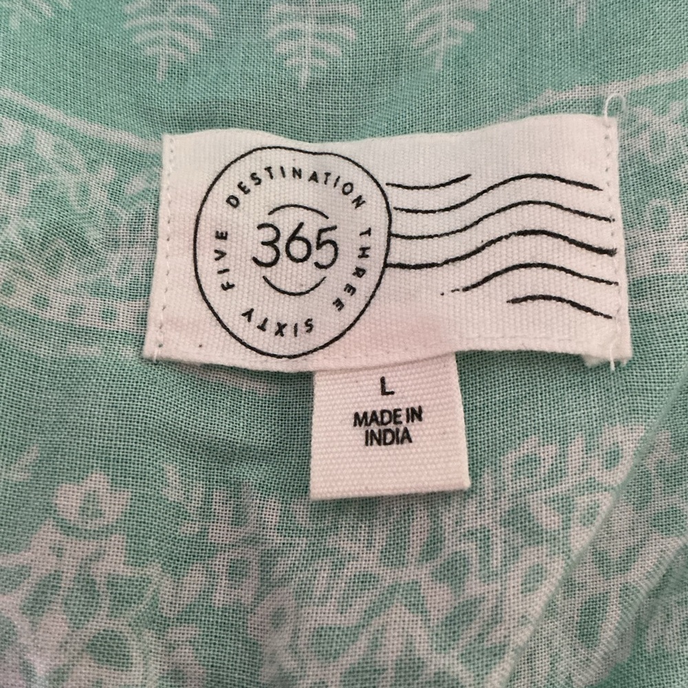 QVC Destination 365 Green and White Patterned Dress New Without Tags Large NWOT - Picture 5 of 7